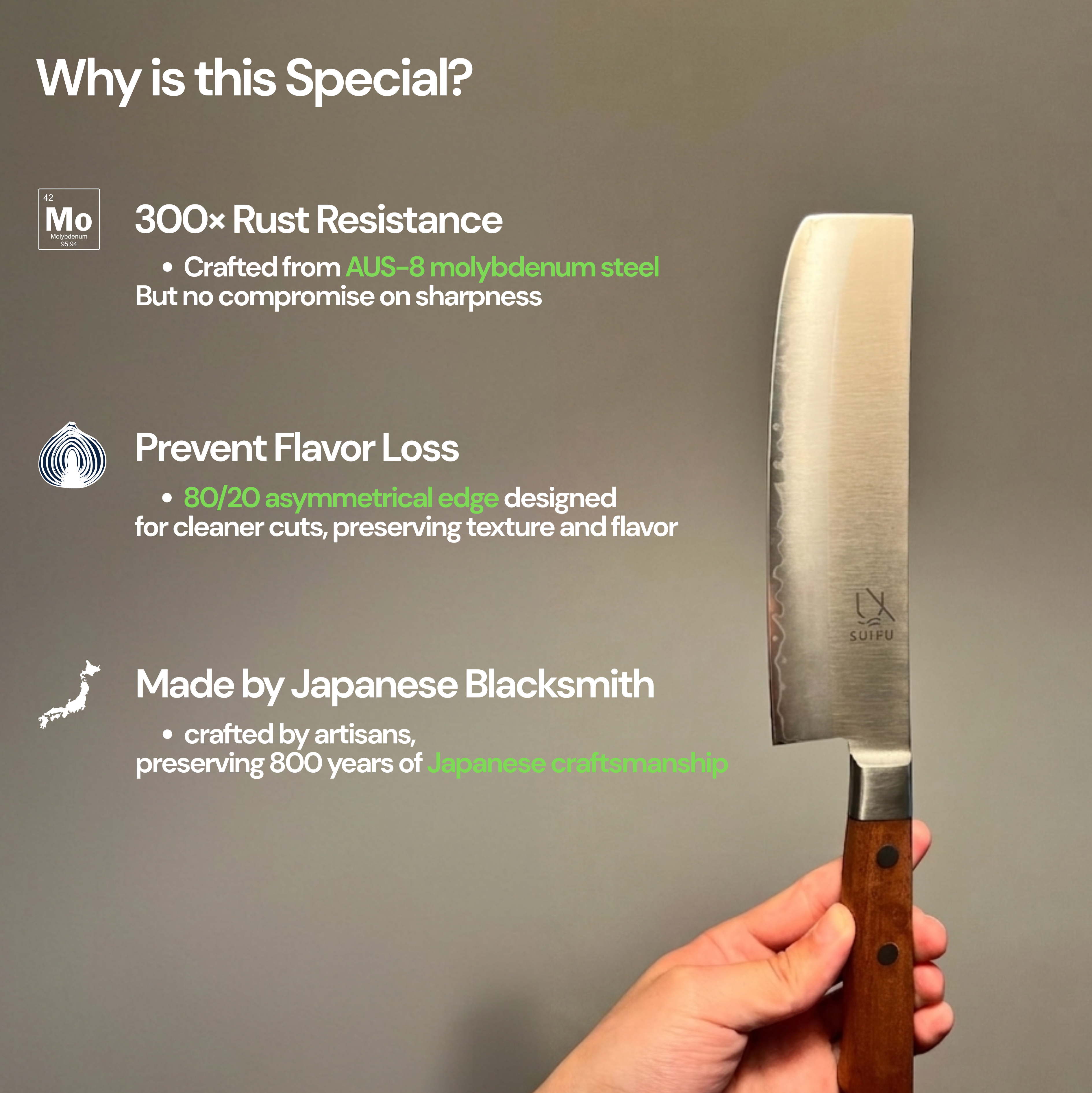 【Vorbestellung 4 Monate】SUIFU Nakiri-Messer